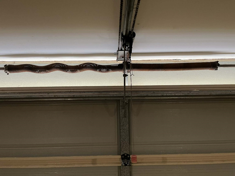 Garage door spring before replacement